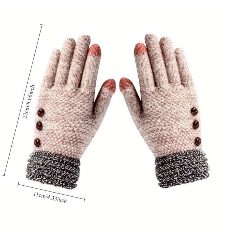 1 Pair Navy Blue Warm Gloves