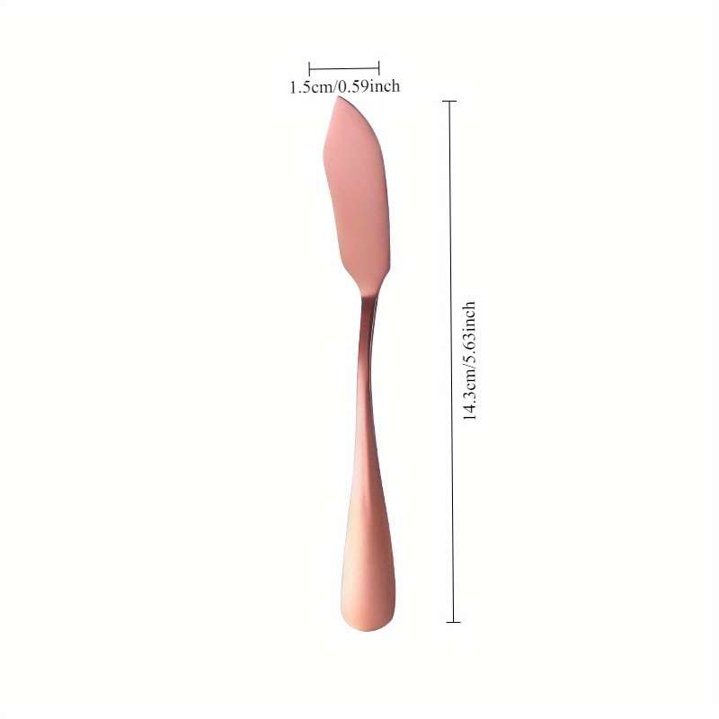 1pc Luxury Stainless Steel Butter Knife Elegant Silver Cheese Spreader Durable Jam Knife for
