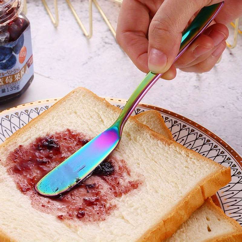 1pc Luxury Stainless Steel Butter Knife Elegant Silver Cheese Spreader Durable Jam Knife for
