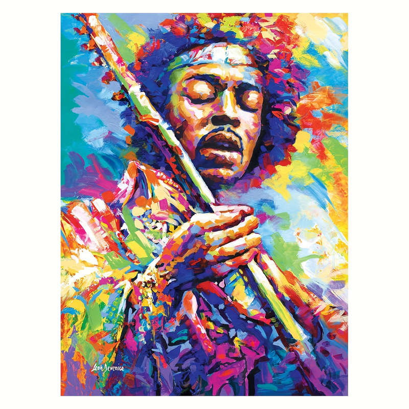 1pc Vibrant Jimi Hendrix-Inspired Canvas Wall Art Frameless 3D Textured Fabric Poster Colorful