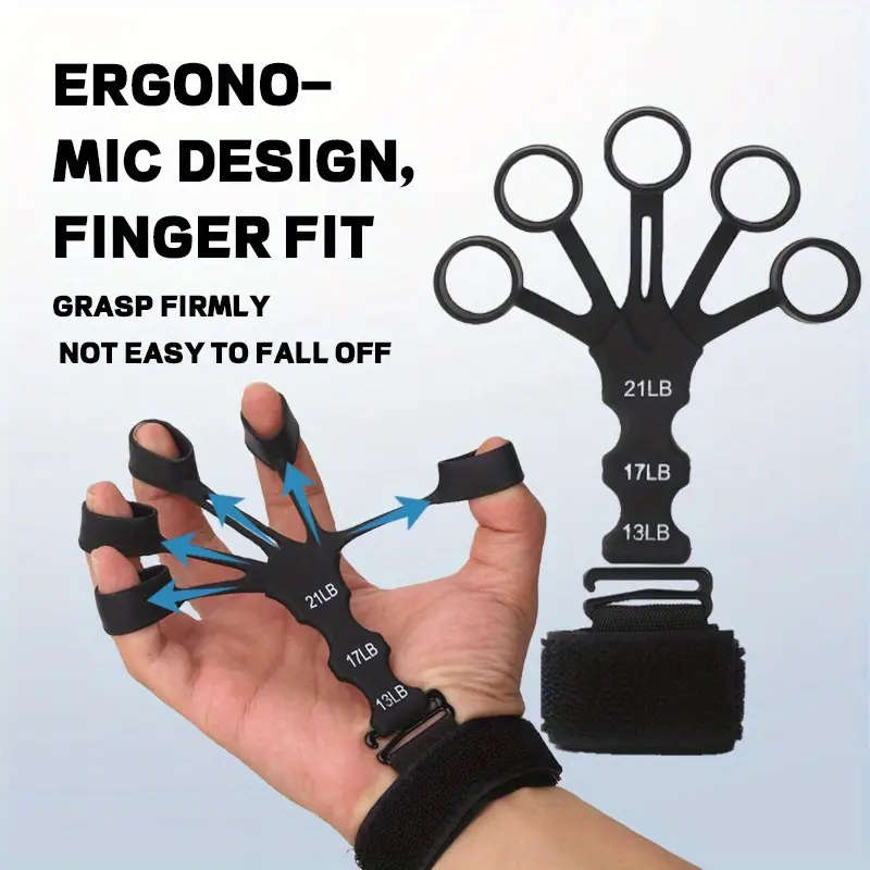 1pc Silicone Finger Trainer Wrist Strengthener Finger Enhancer for Flexion And Extension Grip Streng