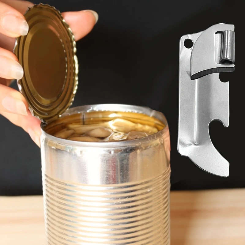 1Pc Can Openers Multifunctional Can Openers Bottle Opener Folding Stainless Steel Mini Can Openers