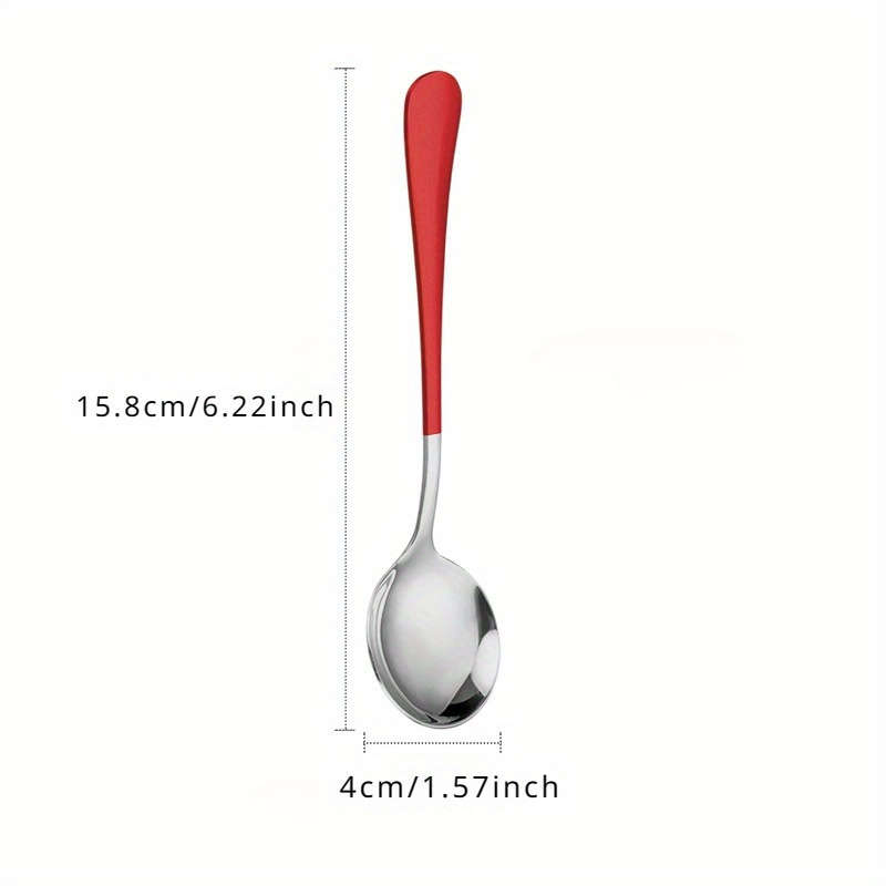 5pcs Soup Spoon Stainless Steel Tip Soup Spoon Modern Thick Handle Dinner Metal Spoon for S