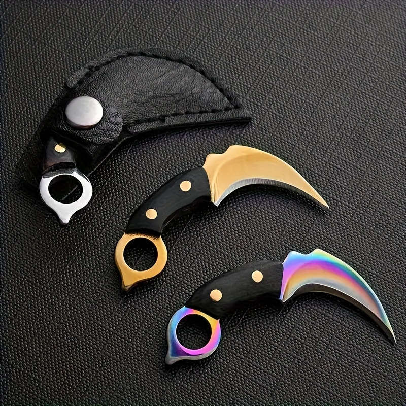1pc Super Cute Mini Machete Keychain Pocket Knife With Leather Box Best Gift For Girlfr