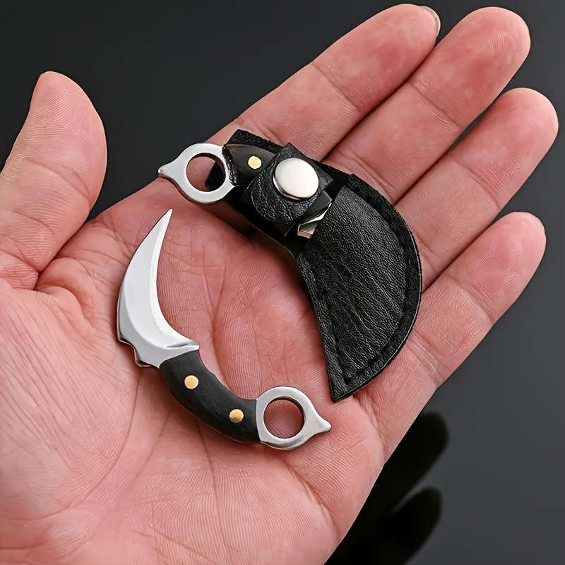 1pc Super Cute Mini Machete Keychain Pocket Knife With Leather Box Best Gift For Girlfr