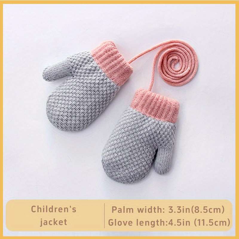 1 Pair Grey Warm Gloves