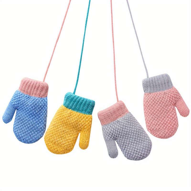 1 Pair Grey Warm Gloves