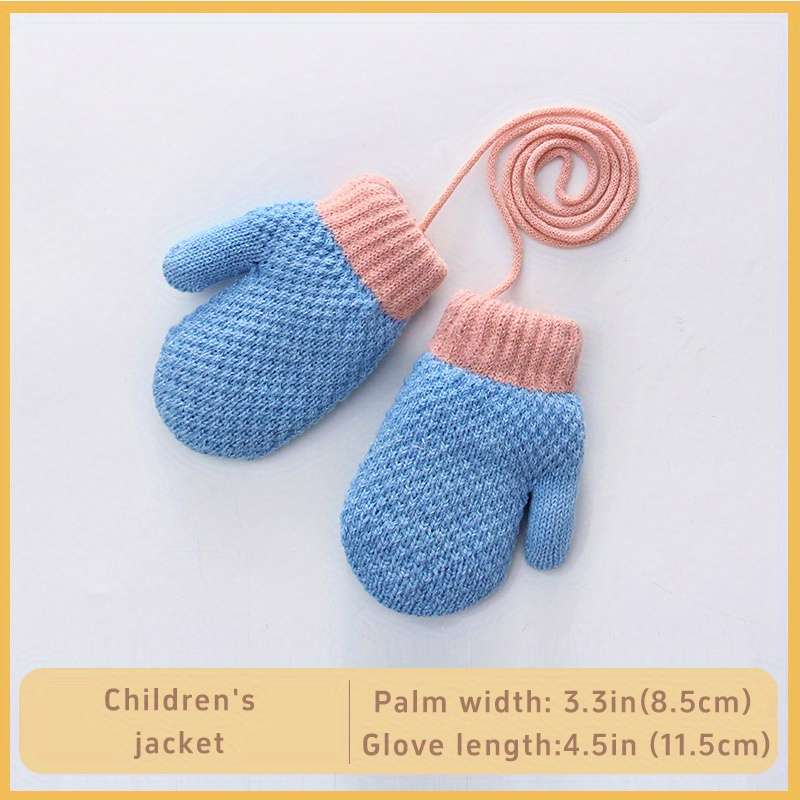 1 Pair Grey Warm Gloves
