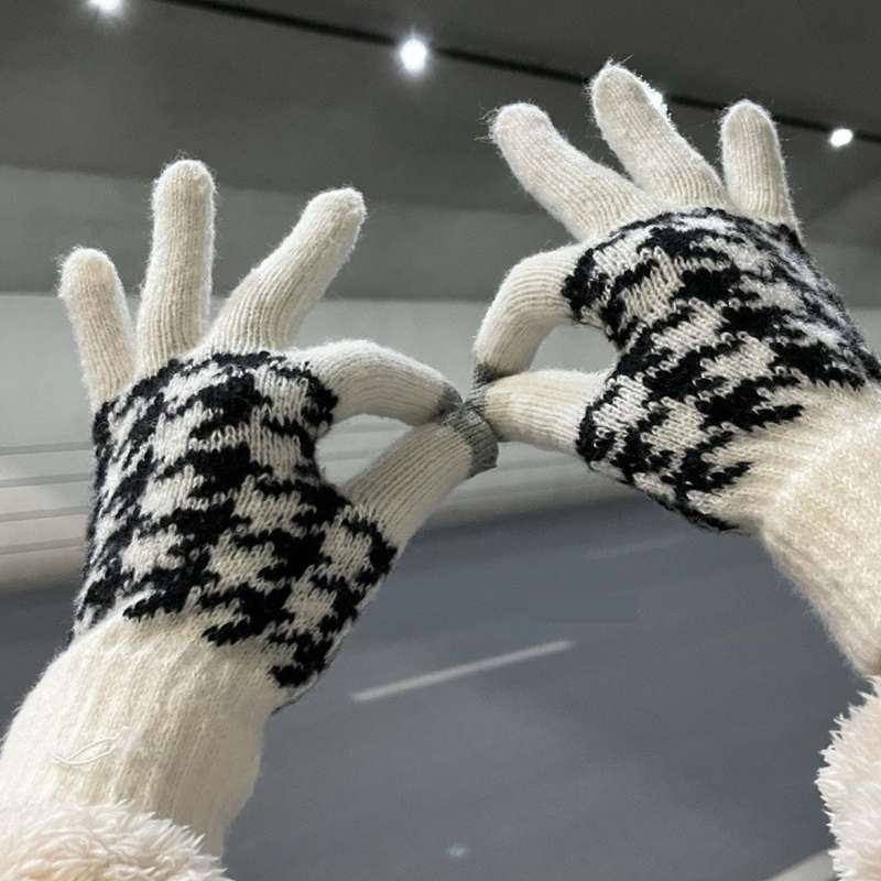 1 Pair Gray Warm Gloves