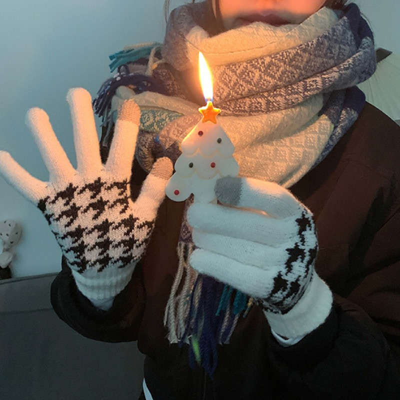 1 Pair Gray Warm Gloves