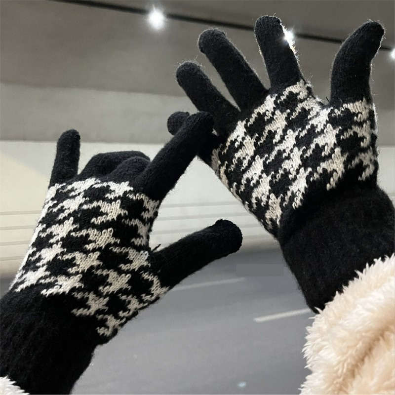 1 Pair Gray Warm Gloves