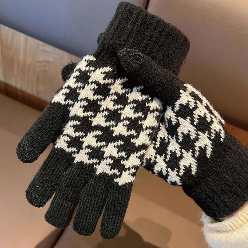 1 Pair Gray Warm Gloves