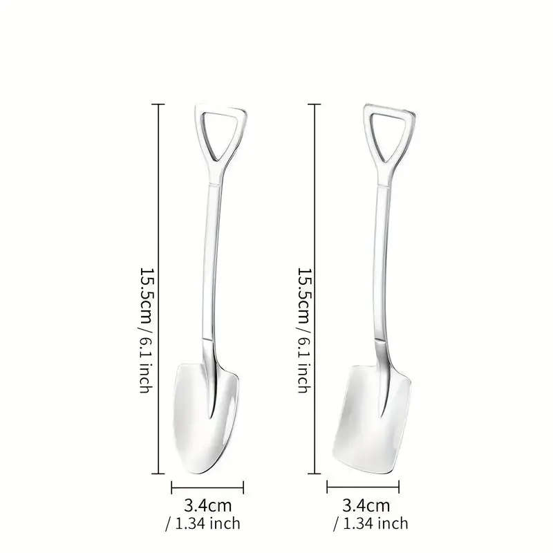4Pcs Stainless Steel Soup Spoons Set Creative Portable Serving Spoons for Dessert Fruit Watermelon I