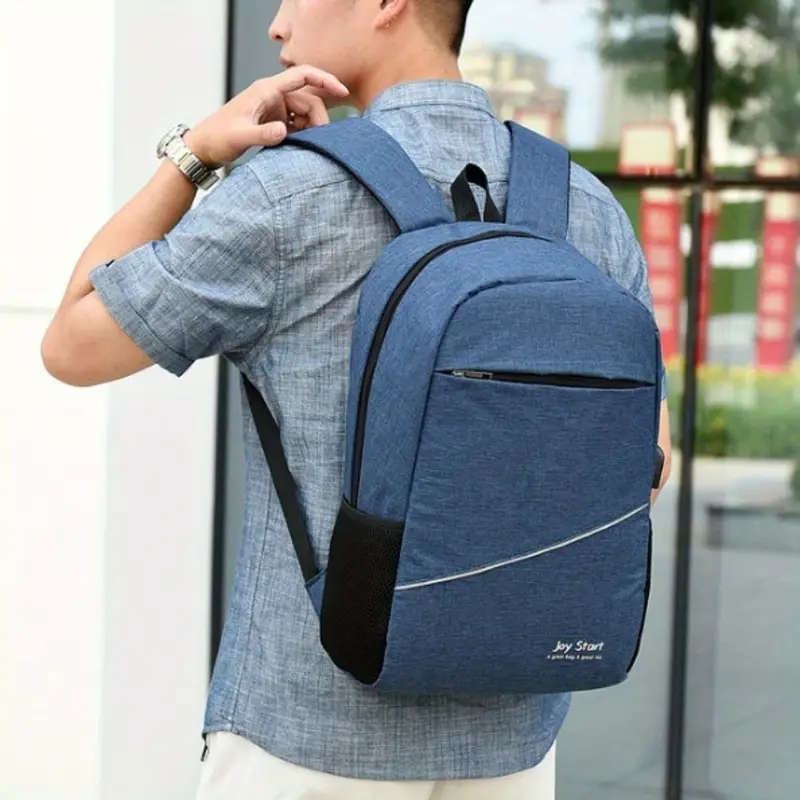 3pcs Backpack Set with Laptop Compartment Stylish Solid Color Large Capacity Waterproof Stain Resist