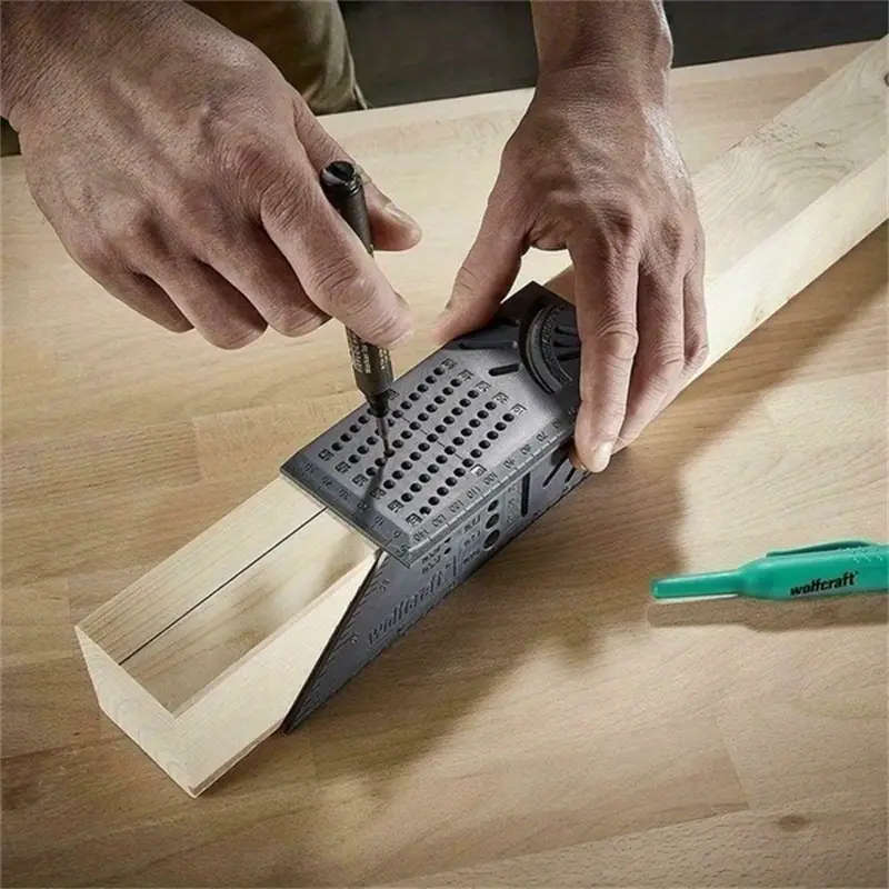 3D Angle Ruler for Woodworking Precision Linear Measurement Tool 45-90 Degree Marking Guide Durable