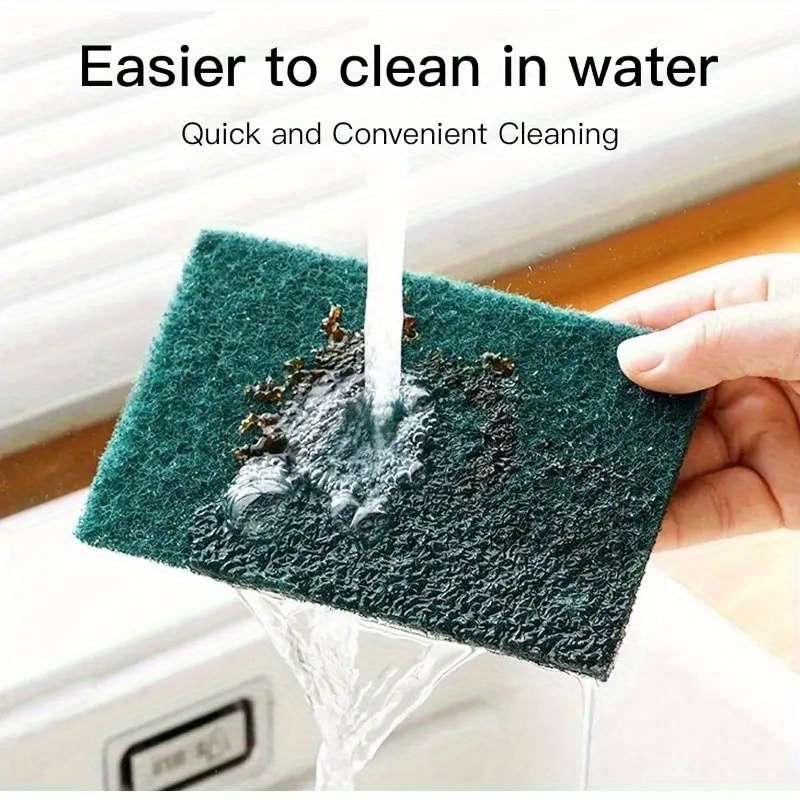 20pcs Green Microfiber Cleaning Sponges Vintage Style Polyester Kitchen Scrubbers Dish Washi