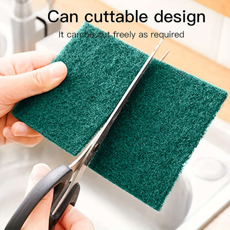 20pcs Green Microfiber Cleaning Sponges Vintage Style Polyester Kitchen Scrubbers Dish Washi