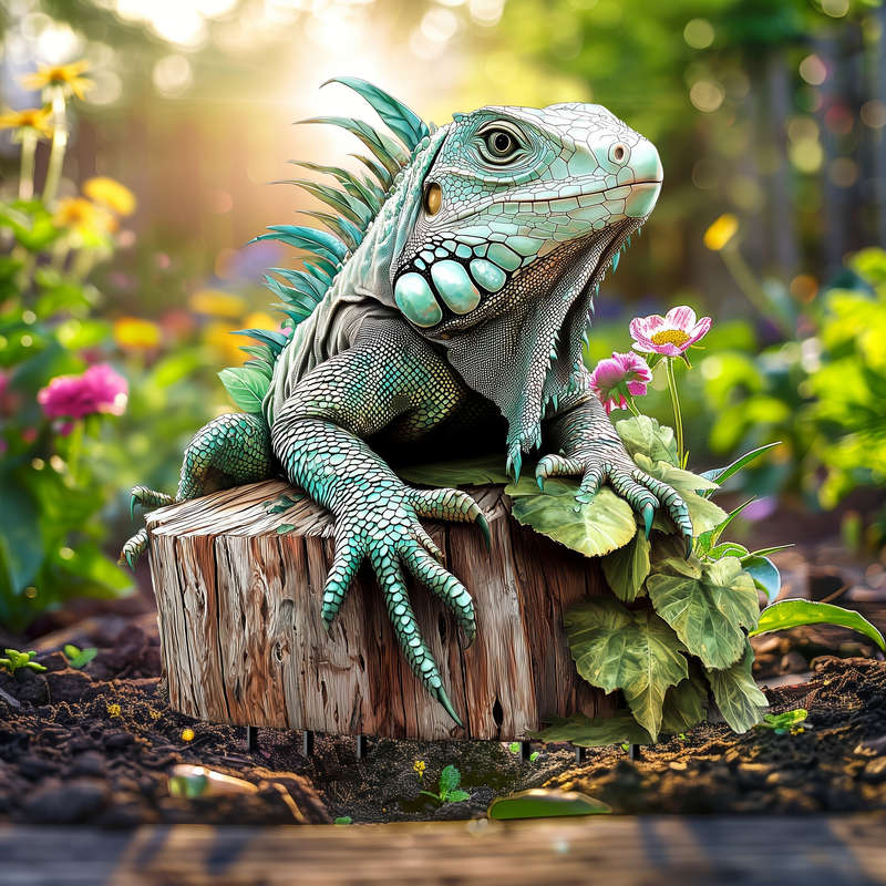 1pc 2D Flat Modern  Beard Dragon Acrylic Garden Stake 19.99 cm X 13.97 cm Yard And Lawn Sun Catcher