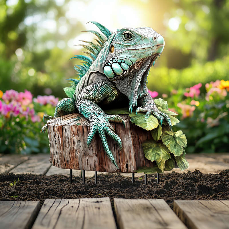 1pc 2D Flat Modern  Beard Dragon Acrylic Garden Stake 19.99 cm X 13.97 cm Yard And Lawn Sun Catcher