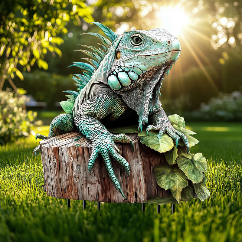 1pc 2D Flat Modern  Beard Dragon Acrylic Garden Stake 19.99 cm X 13.97 cm Yard And Lawn Sun Catcher