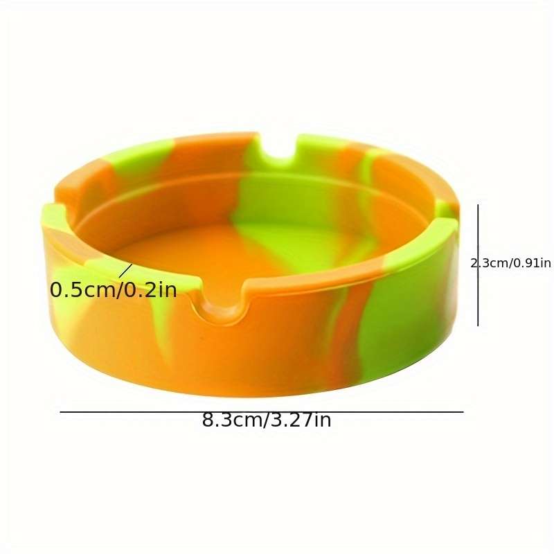 1pc Glow-in-the-Dark Tie-Dye Silicone Ashtray Durable Heat-Resistant Easy to Clean Black with