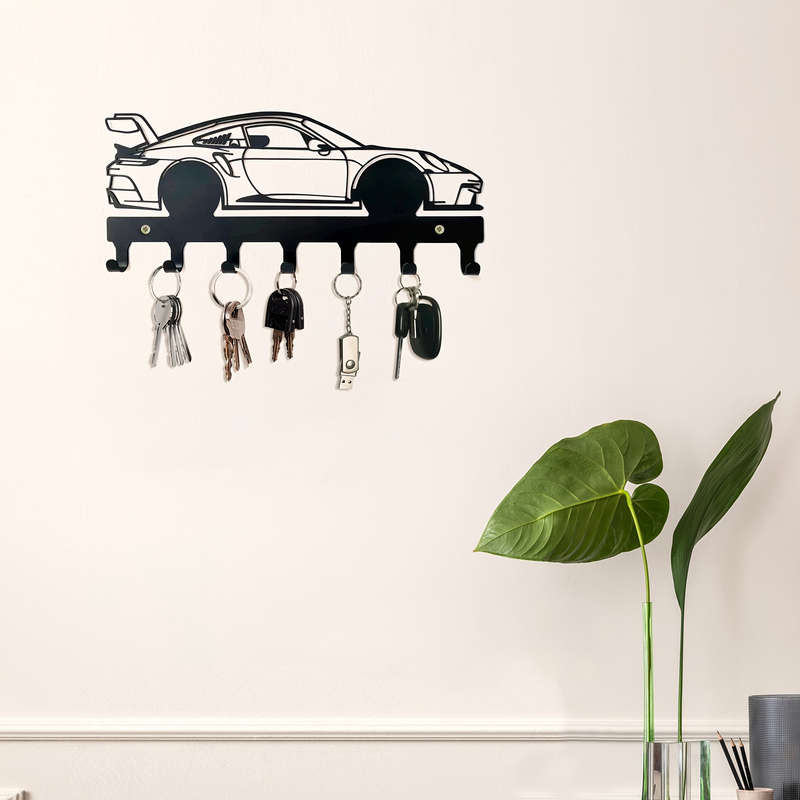 Industrial Style Metal Car Key HolderWall Mounted Automotive Key Hooks with Easy Installation Po