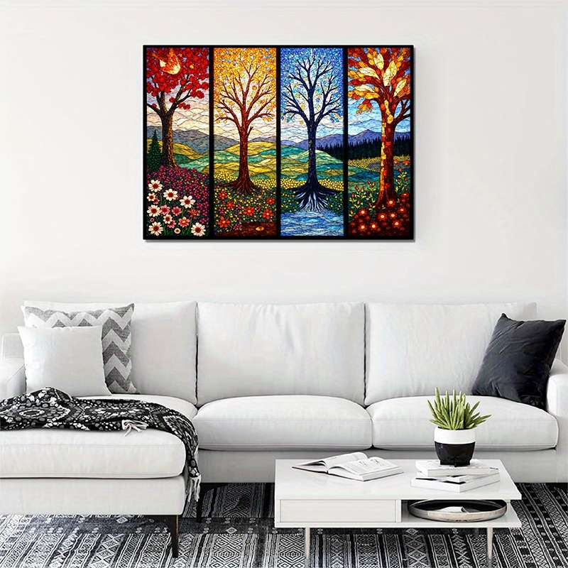 1000pcs Vibrant Four Seasons Jigsaw Puzzle Large Colorful Paper Puzzle for Adults