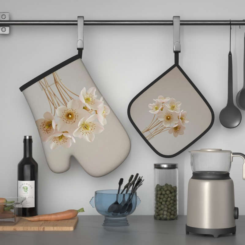 2pcs 26.92x17.02 cm Heat Resistant Oven Mitts And Potholders