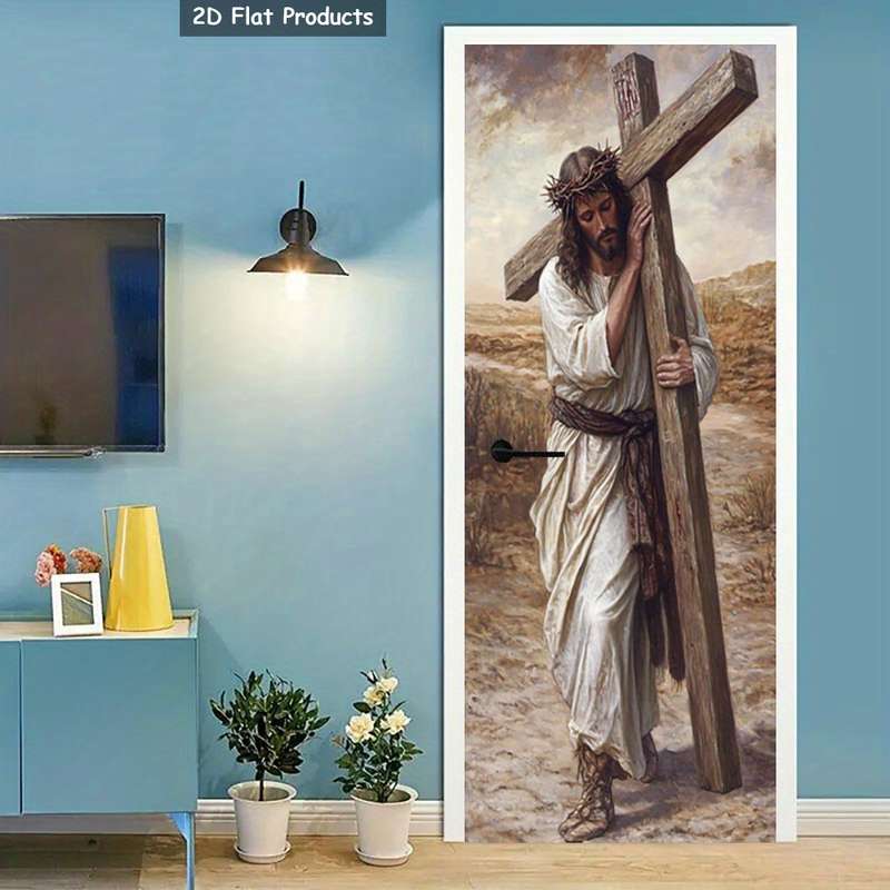 1pc 95.0x209.8cm Jesus Christian Themed Stickers