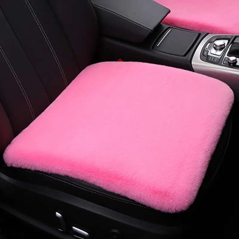 1pc Luxury Plush Imitation Rabbit Fur Car Seat Cushion