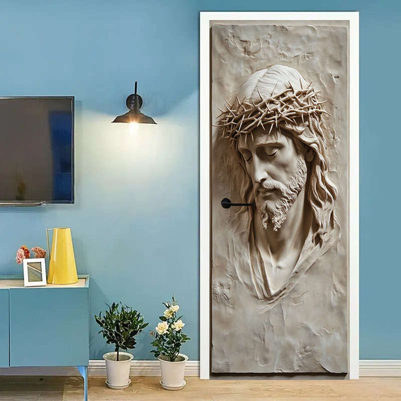 1pc 95.0x209.8cm Jesus Christian Themed Stickers