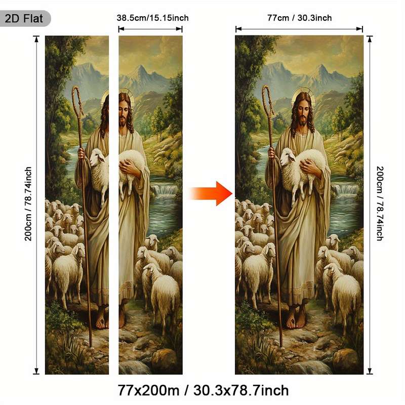 1pc 30.3x78.7 inches   77x200 cm   Jesus Christian Themed Stickers