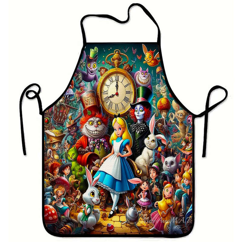 1pc Disney Alice Authorized Disney Design Sleeveless Polyester Apron Ideal for