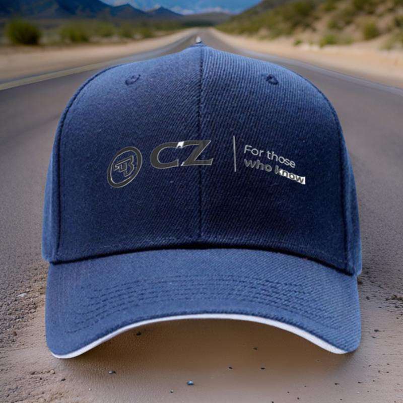 1pc Adjustable Sports Cap Black with "CZ" Logo Stylish and Comfortable Headwear for Running