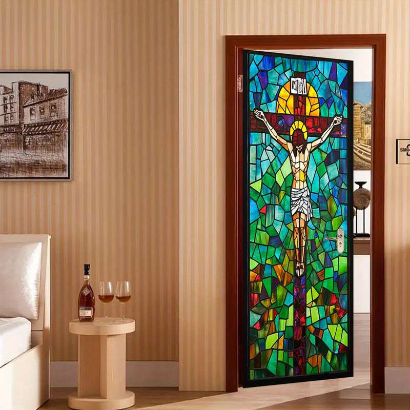 1pc 95.0x209.8cm Jesus Christian Themed Stickers