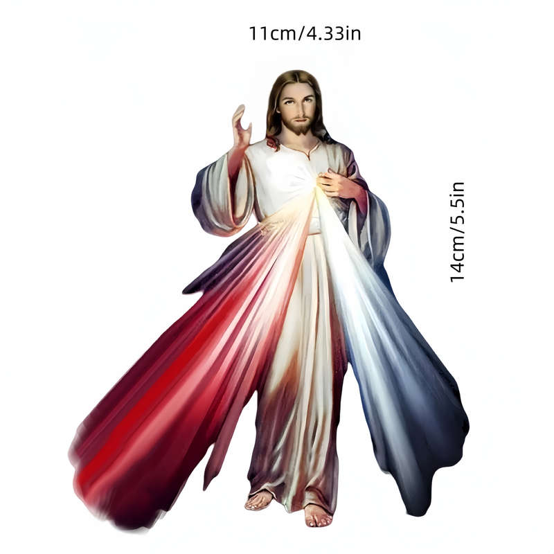 1pc 13.97cmx11.0cm Jesus Christian Themed Stickers