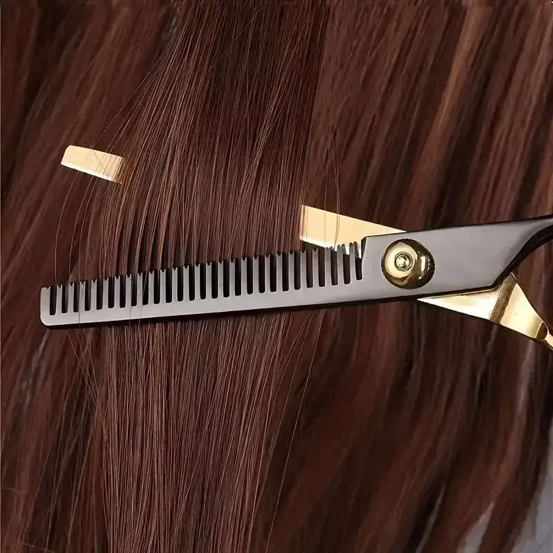 8pcs Professional Hairdressing Scissors Set with 6Inch Flat Texturizing Shears Thinning Comb Ideal