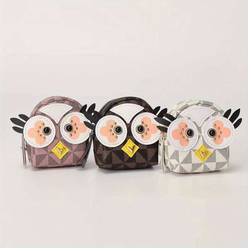 1pc Owl-Shaped Coin Purse Wireless Earphone Case Key Pouch Storage Bag