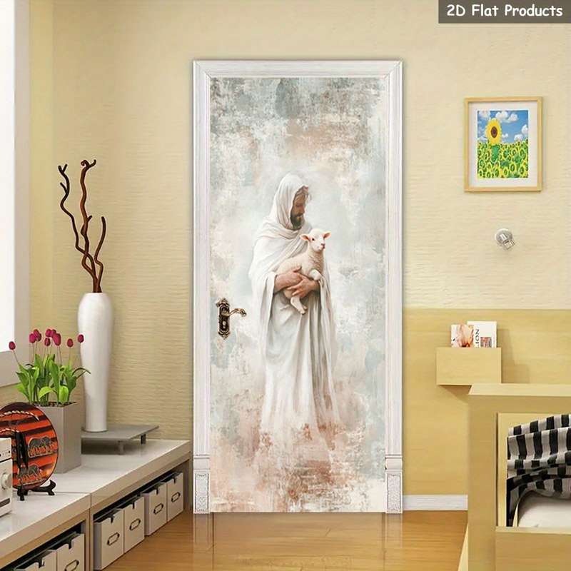 1pc 95.0x209.8cm Jesus Christian Themed Stickers