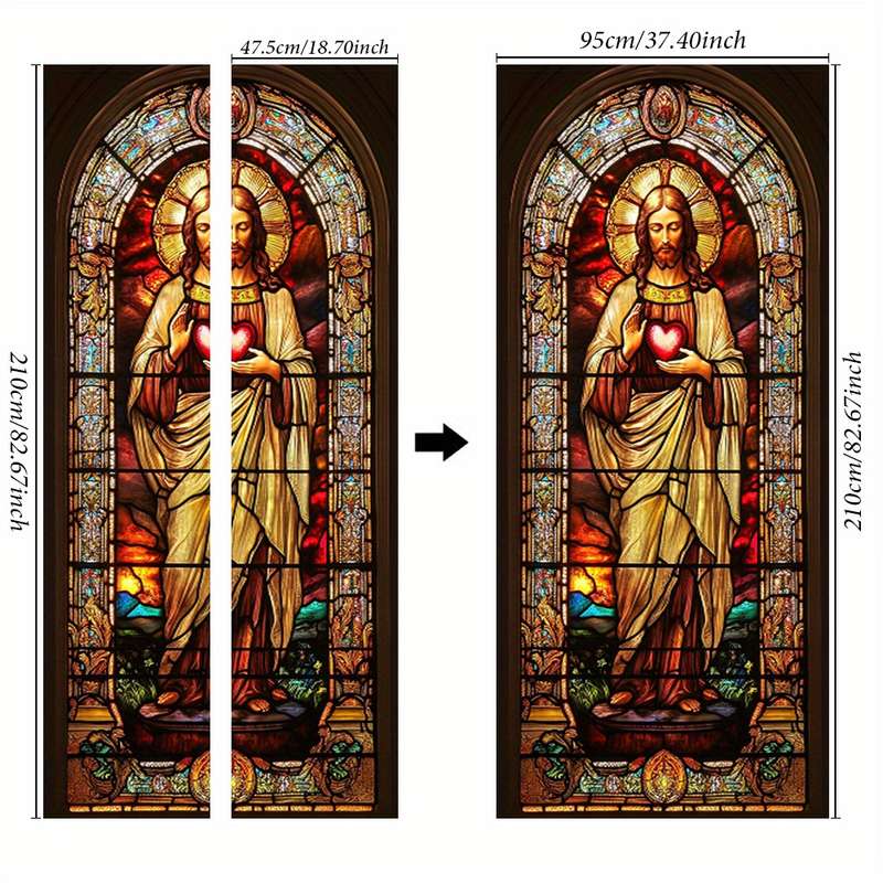 1pc 95.0x214.88cm Jesus Christian Themed Stickers