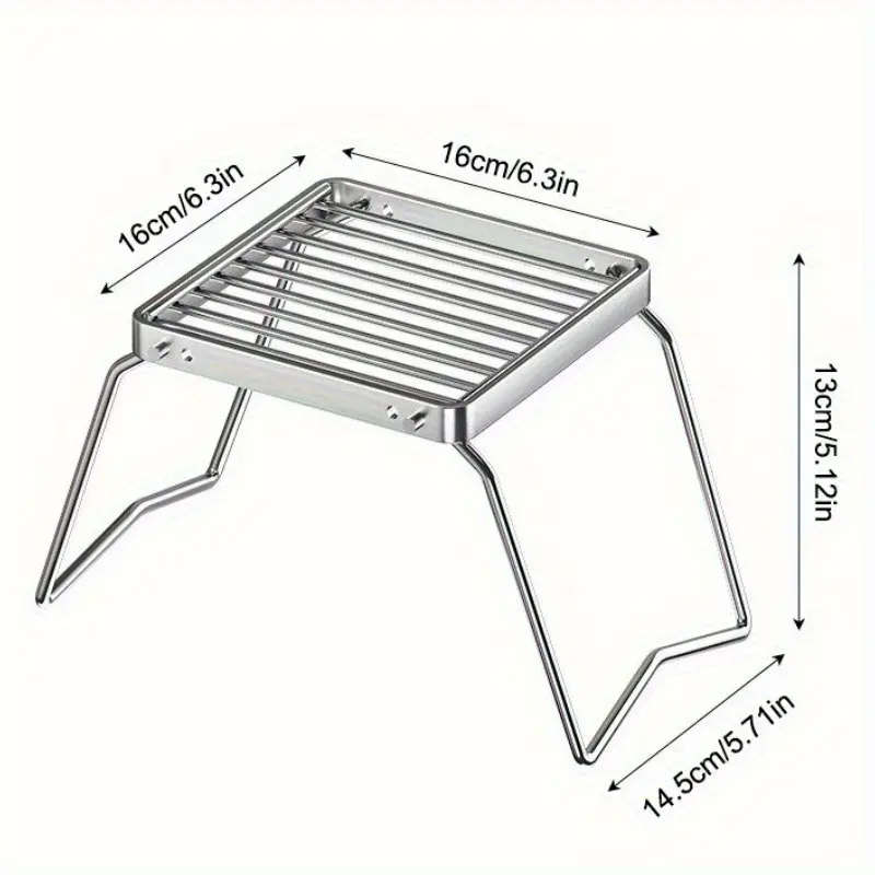 1pc Collapsible Stainless Steel Grill Lightweight Camping BBQ for Gas Stove