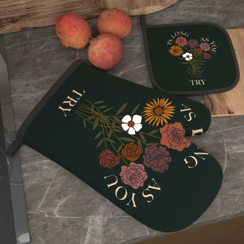 2pcs 26.92x17.02 cm Heat Resistant Oven Mitts And Potholders