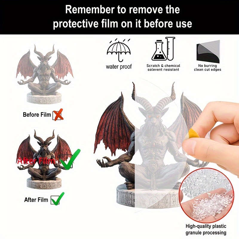 1pc 2D Flat  Acrylic Ancient Devil Desktop Decoration Bohemian Style Inspirational Theme Multi-pu