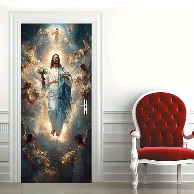 1pc 95.0x214.88cm Jesus Christian Themed Stickers