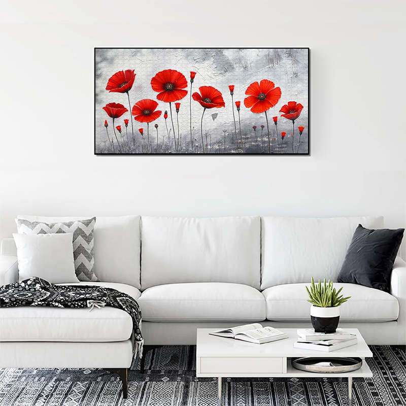 1000pcs Jigsaw Puzzle 80x40cm Snowy Red Poppies Winter Scene Advanced Level Water