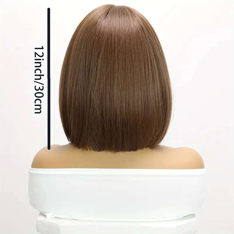 12" Light Brown PVC Women's Wig