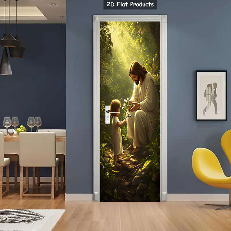 1pc 95.0x209.8cm Jesus Christian Themed Stickers