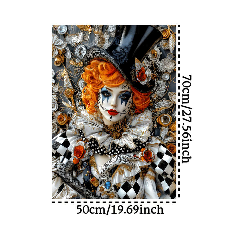 1000pcs Large Jigsaw Puzzle Vintage Clown-Themed Paper-Based Puzzle Toy for Adults
