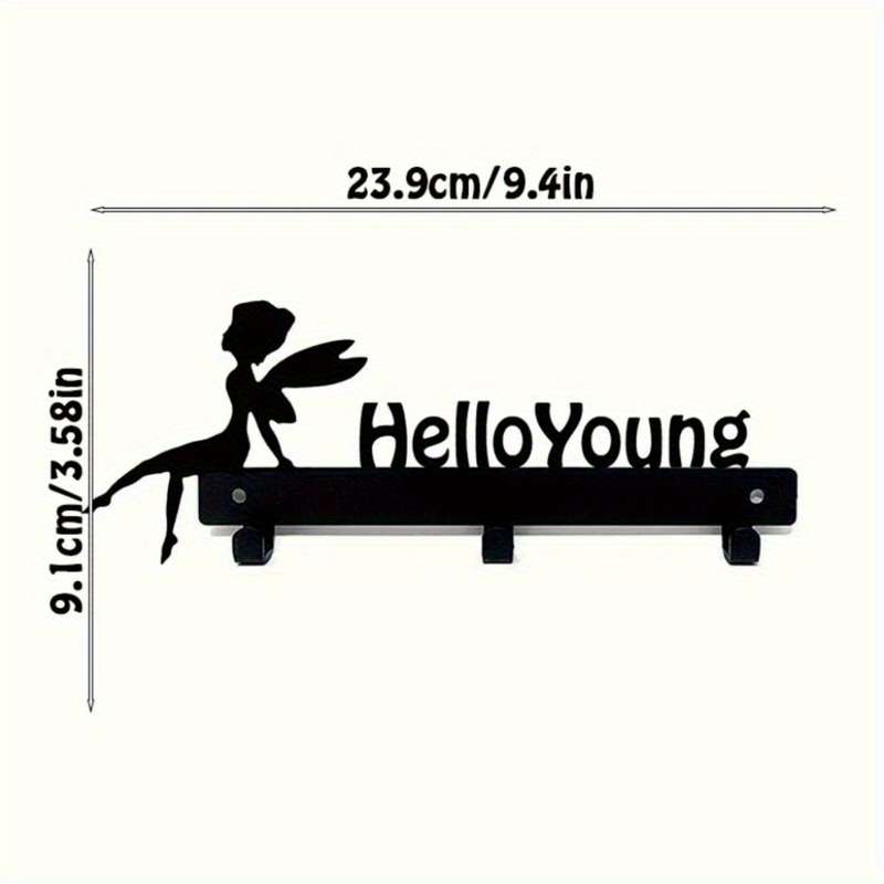 1pc HelloYoung Magical Wall-Mounted Storage RackStylish Metal Organizer for Coats Keys Towels