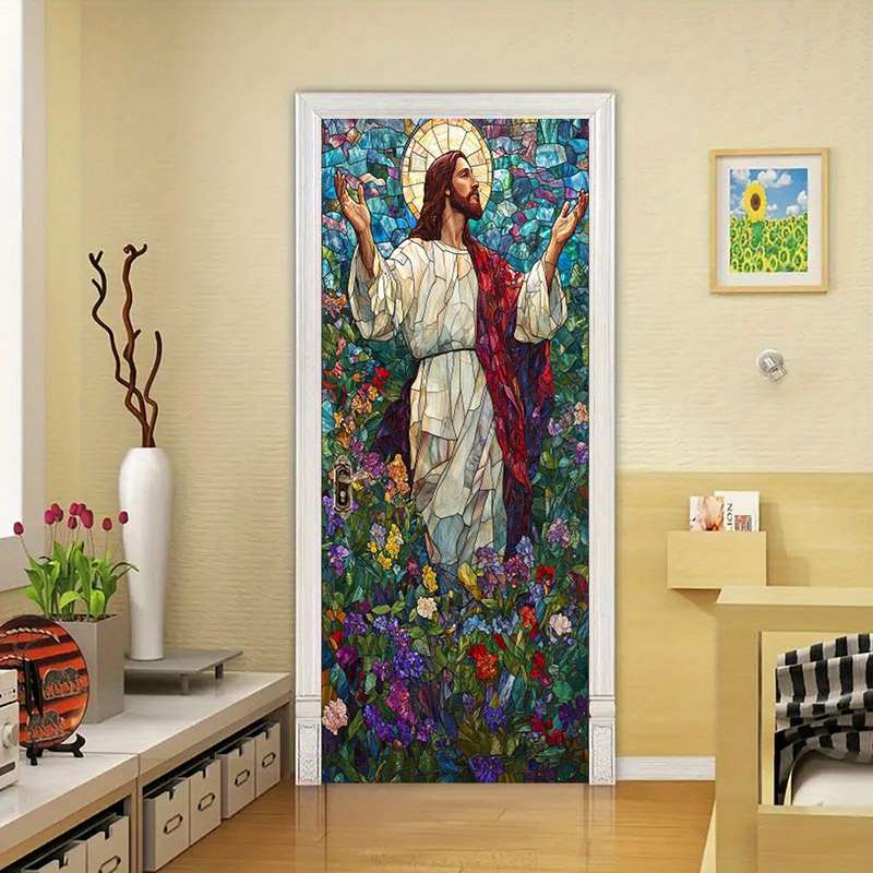 1pc 95.0x214.88cm Jesus Christian Themed Stickers